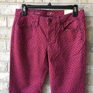 NWT LOFT Marisa Modern Straight Paisley Pants 26 2